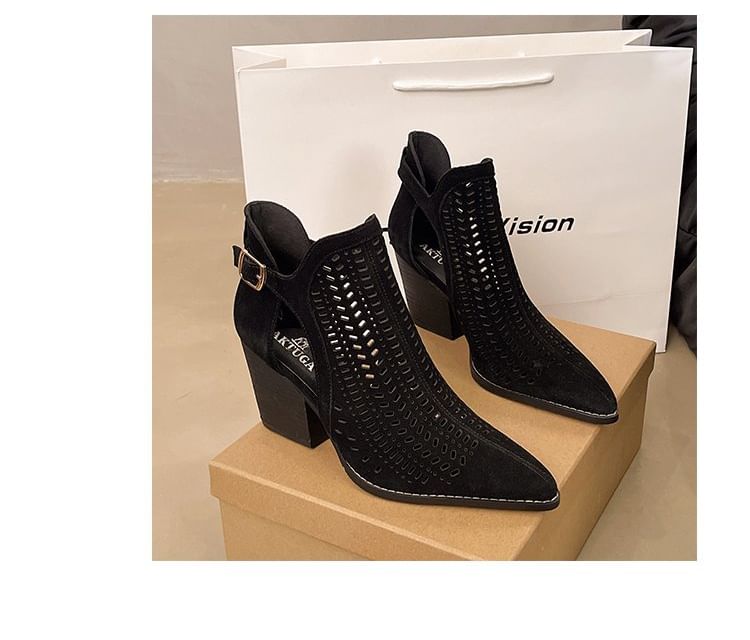 Boots Block Heel D'Orsay Short