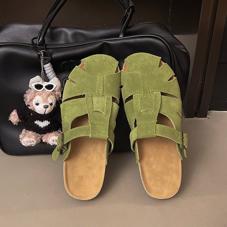 Suede Plain Mules Faux