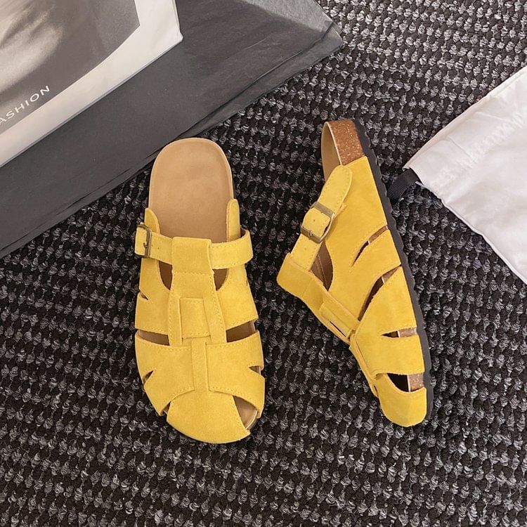 Suede Plain Mules Faux