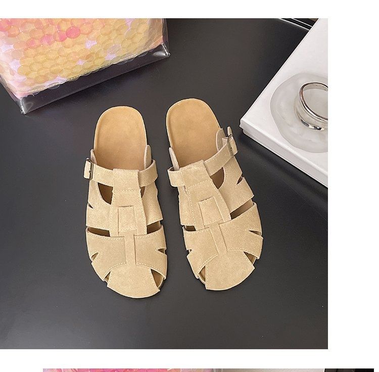 Suede Plain Mules Faux
