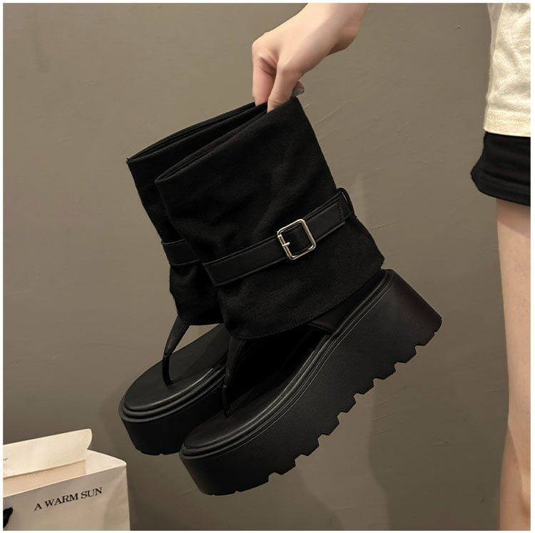 Short Thong Boots Platform