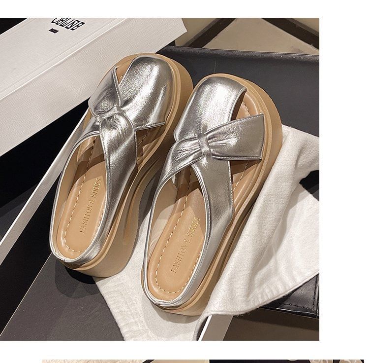 Platform Plain Mules Cross