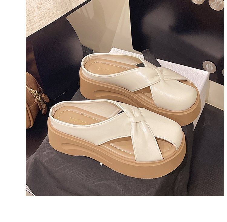 Platform Plain Mules Cross