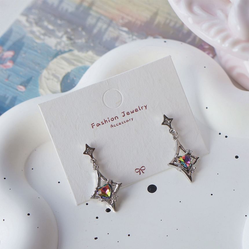 On Gemstone Clip Earring Dangle /