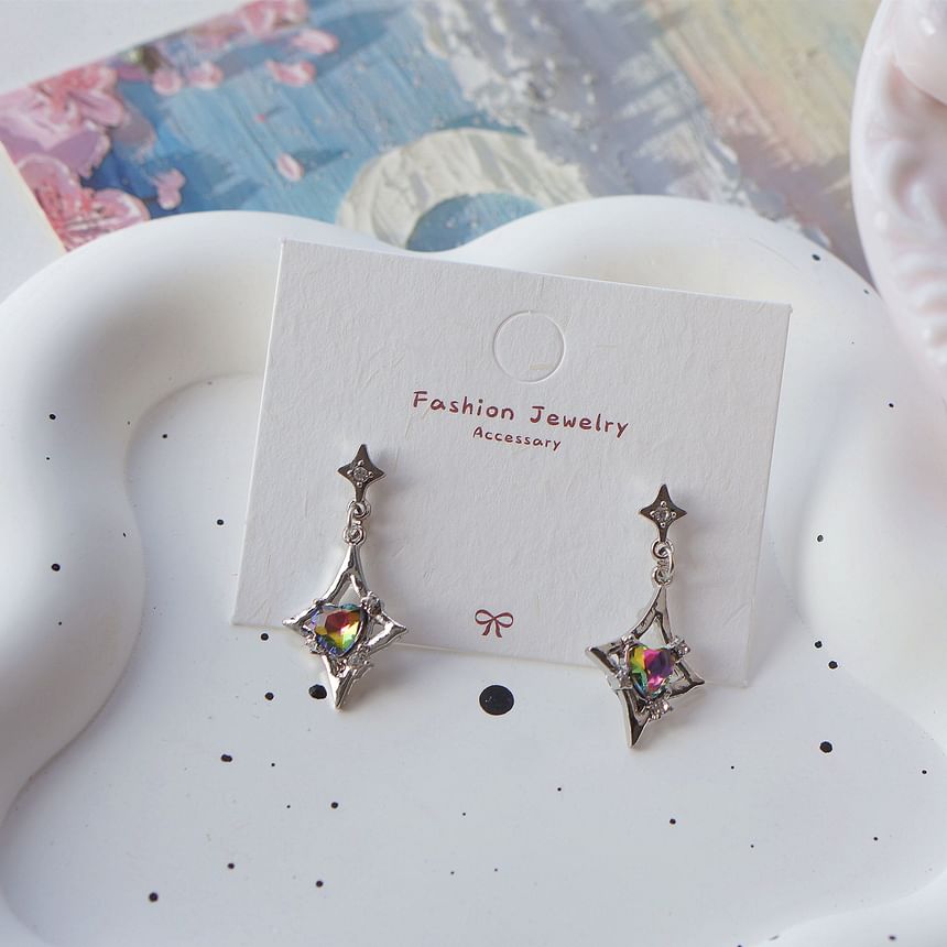 On Gemstone Clip Earring Dangle /