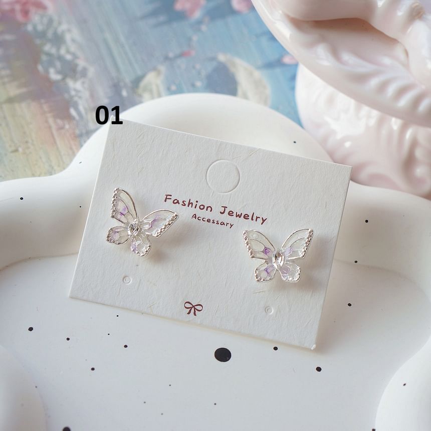 Dangle Earring On Butterfly Clip /