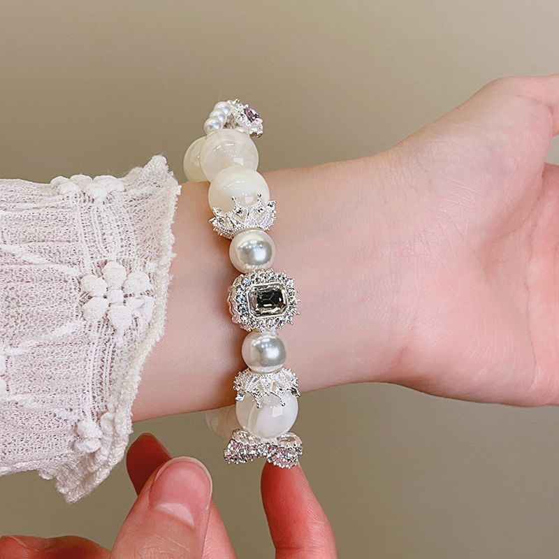 Bracelet Rhinestone Faux Pearl Beaded