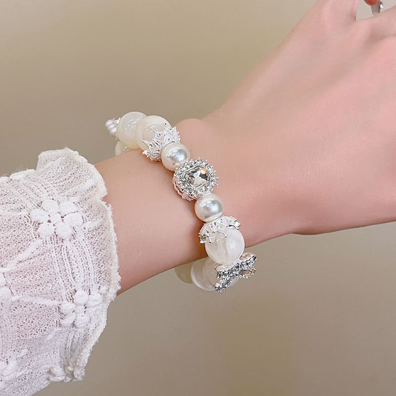 Bracelet Rhinestone Faux Pearl Beaded