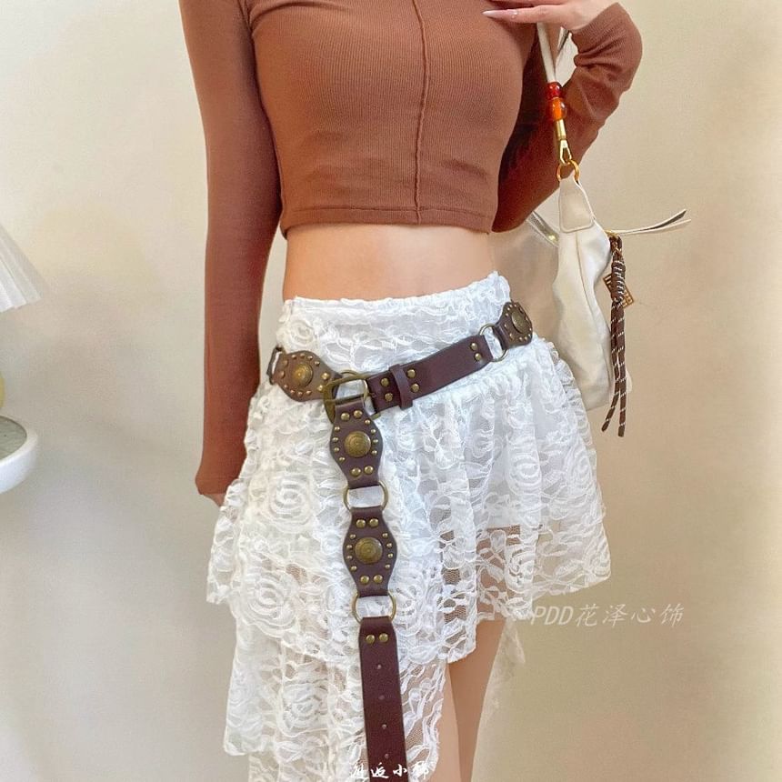 Leather Faux Studded Belt