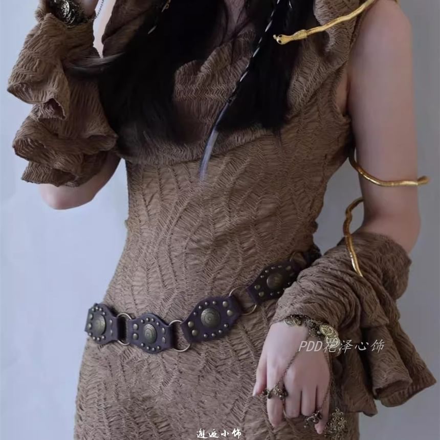 Leather Faux Studded Belt