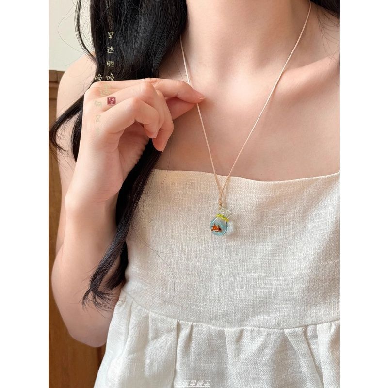 Necklace Beaded Pendant Goldfish