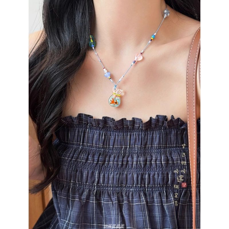 Necklace Beaded Pendant Goldfish