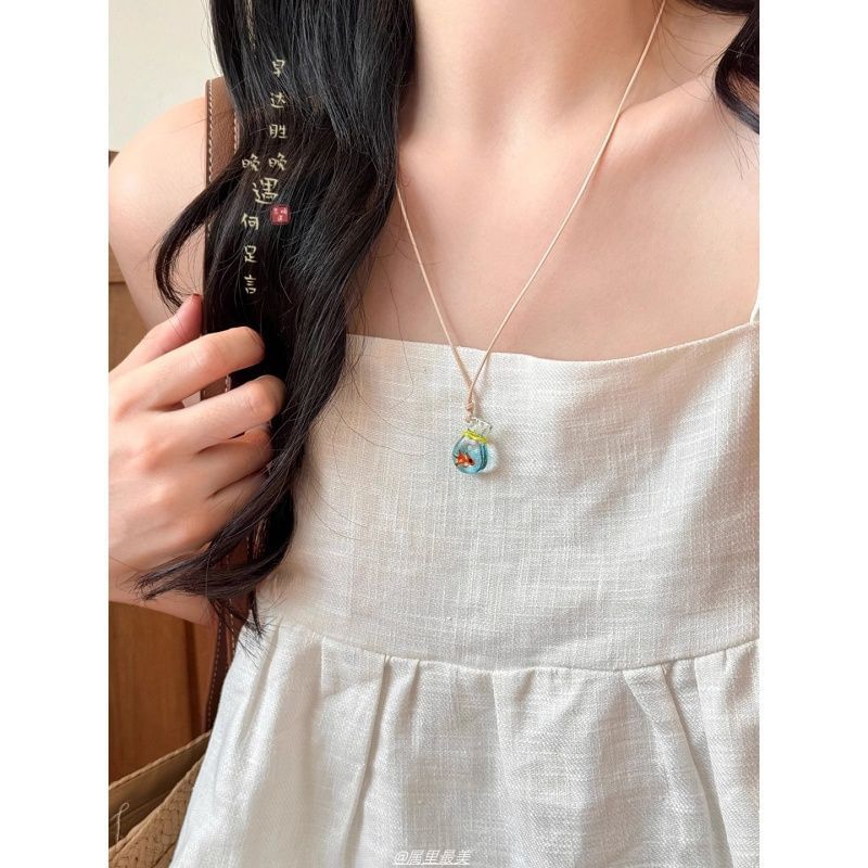 Necklace Beaded Pendant Goldfish