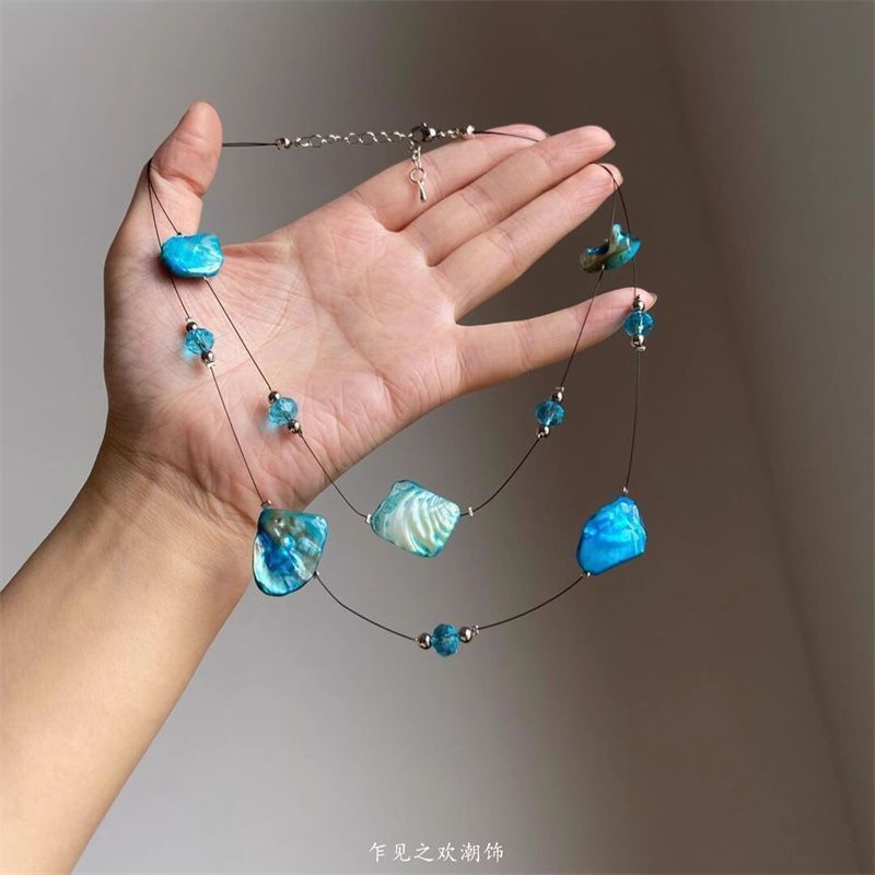 Beaded Gemstone Layered Necklace Irregular