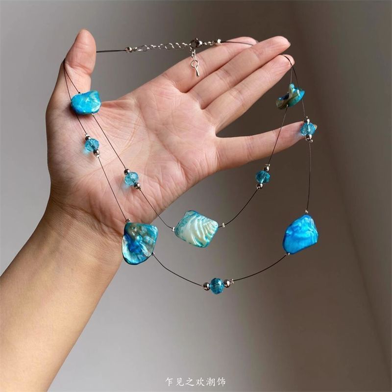 Beaded Gemstone Layered Necklace Irregular