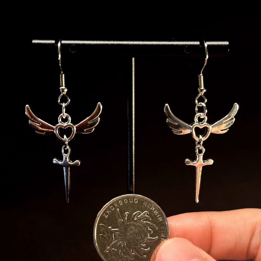 Earring Wing Sword Dangle