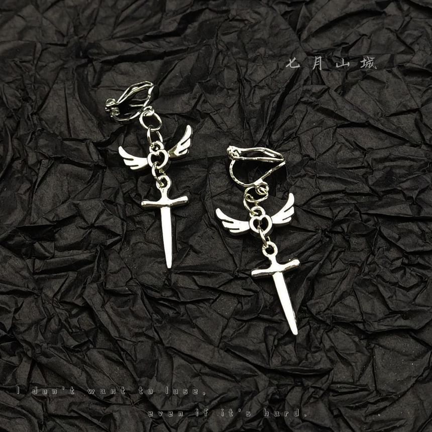 Earring Wing Sword Dangle