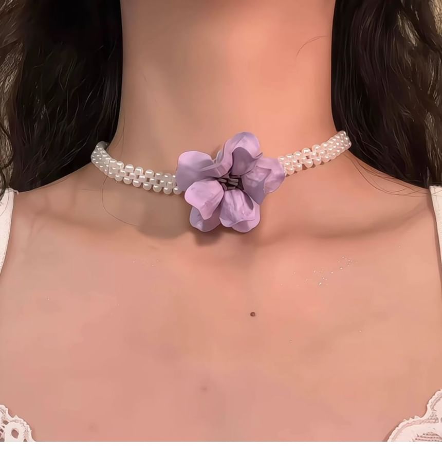 Beaded Floral Choker