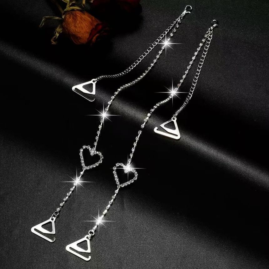 Heart CZ Bra Strap