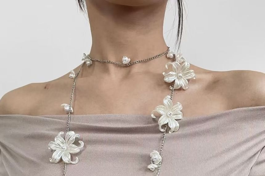 Necklace Long Floral