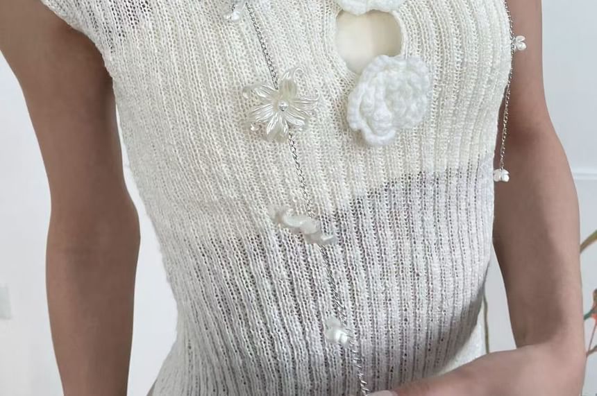 Necklace Long Floral