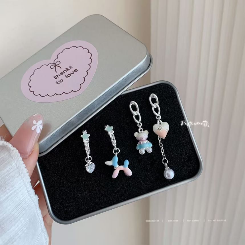 Dangle Bear Asymmetrical Earring