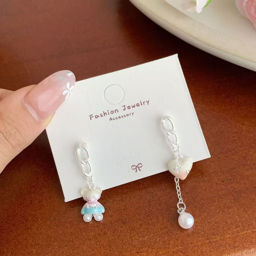 Dangle Bear Asymmetrical Earring