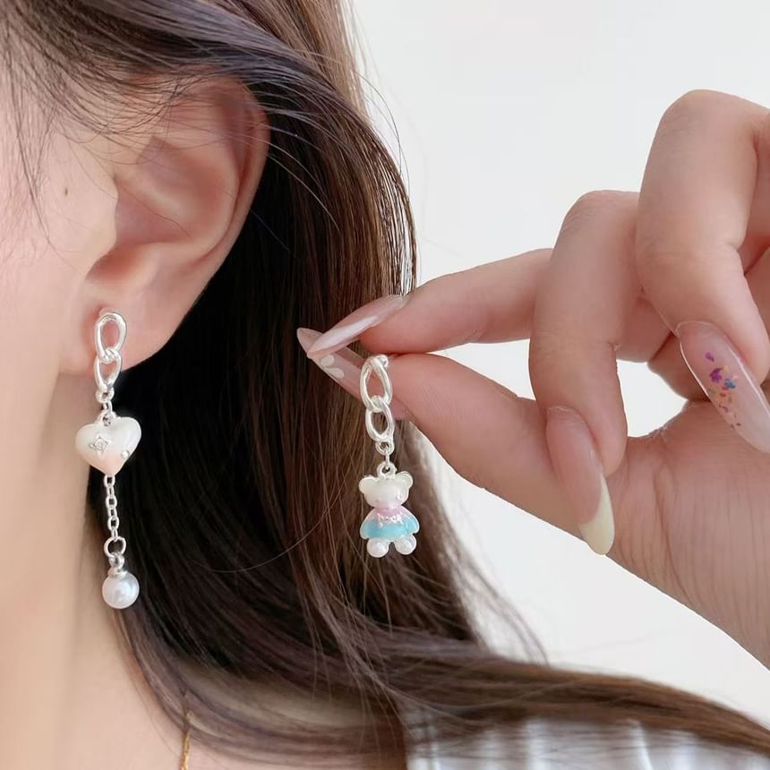 Dangle Bear Asymmetrical Earring