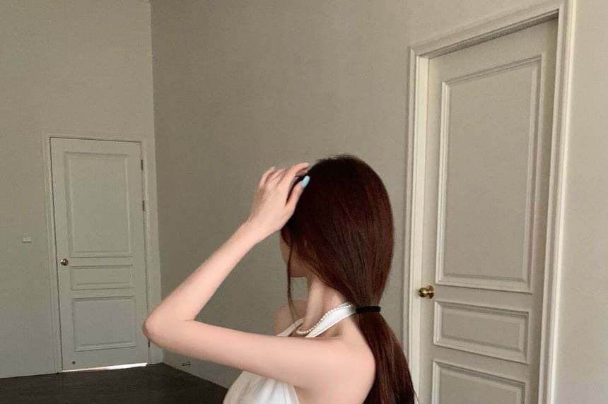 Dress Halter Mini Ruched Sleeveless