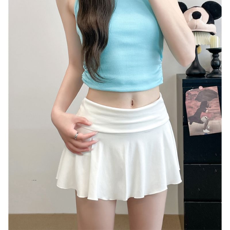 Rise Plain Mini Low Skirt