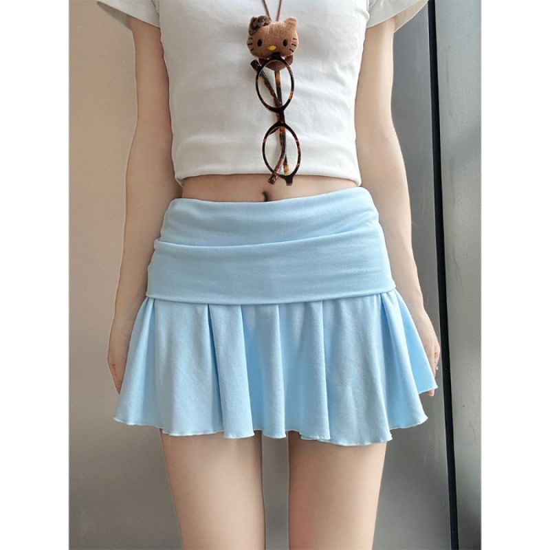 Rise Plain Mini Low Skirt