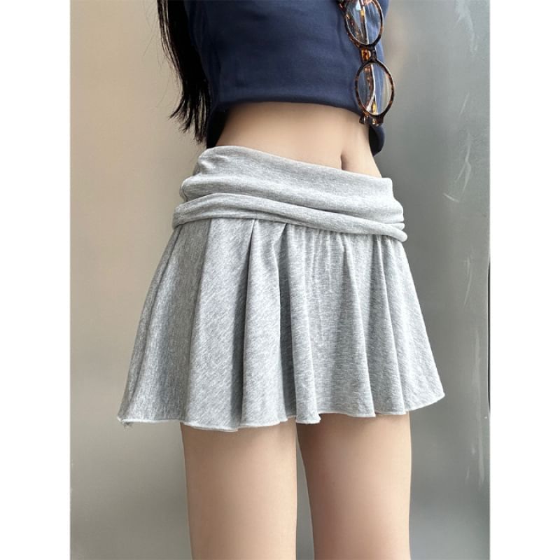 Rise Plain Mini Low Skirt