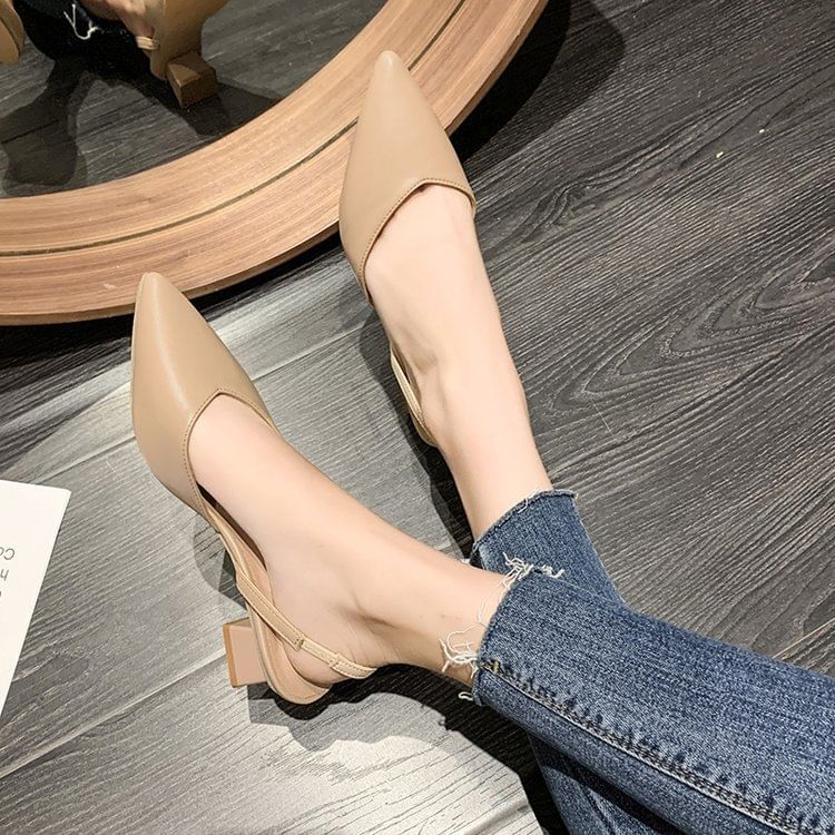 Pointed Toe Slingback Pumps