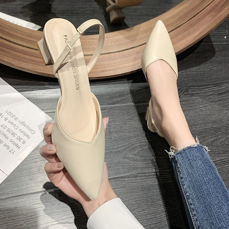 Pointed Toe Slingback Pumps
