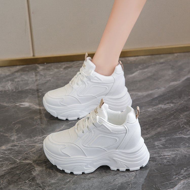 Panel Sneakers Wedge Platform Hidden