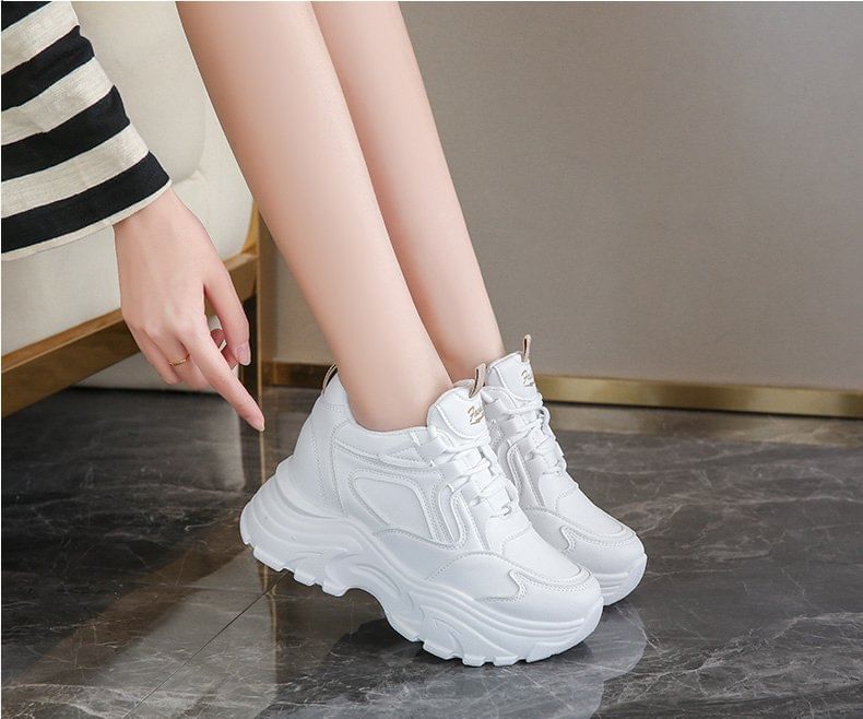 Panel Sneakers Wedge Platform Hidden