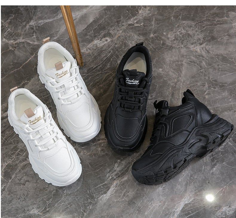 Panel Sneakers Wedge Platform Hidden