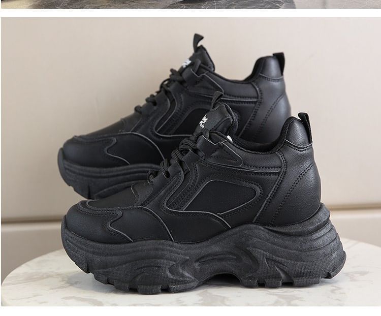 Panel Sneakers Wedge Platform Hidden