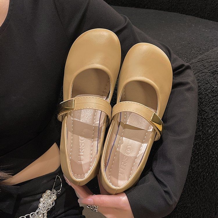 Jane Mary Faux Shoes Leather