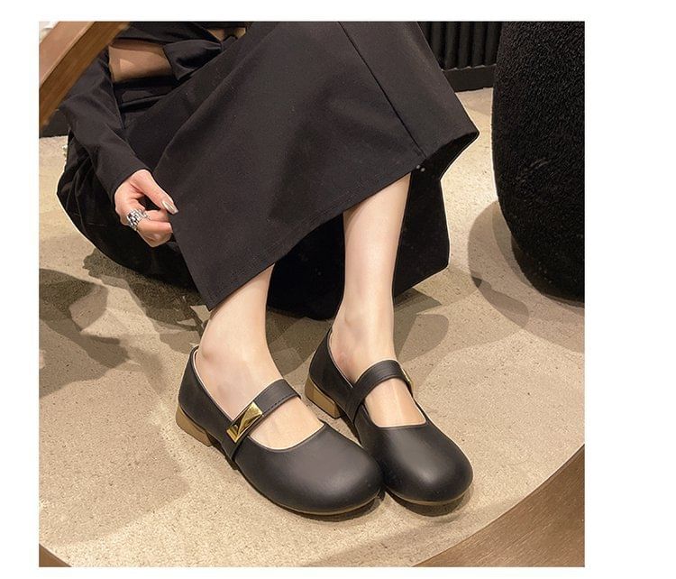 Jane Mary Faux Shoes Leather