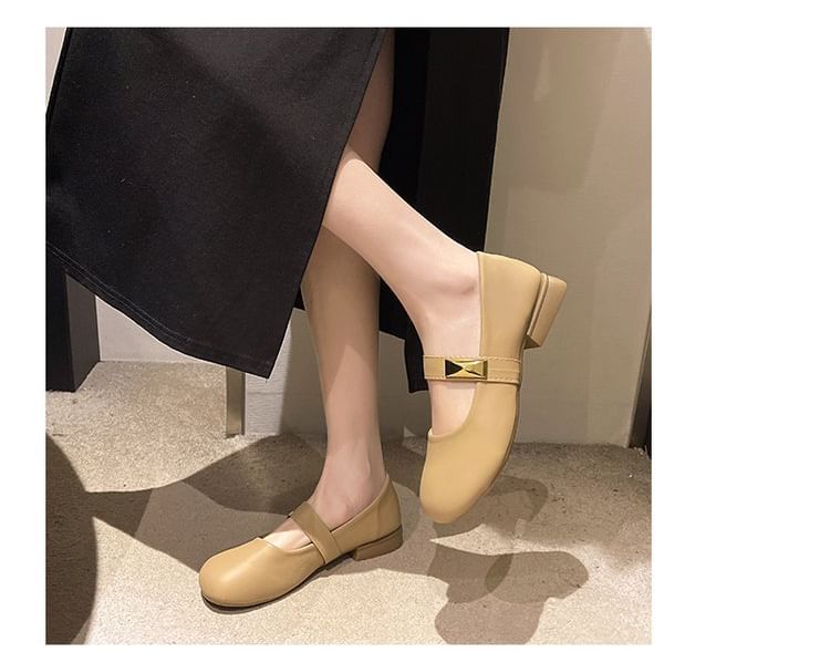 Jane Mary Faux Shoes Leather