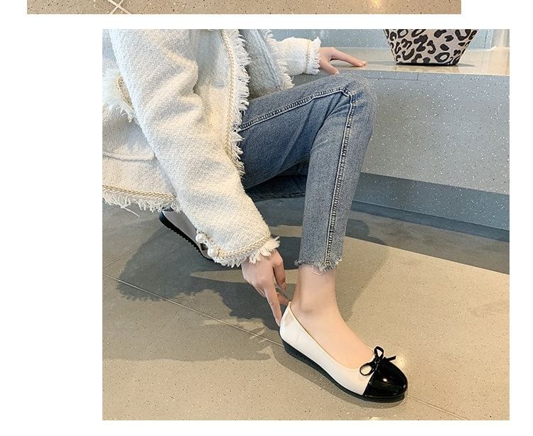 Flats Cap Toe Bow