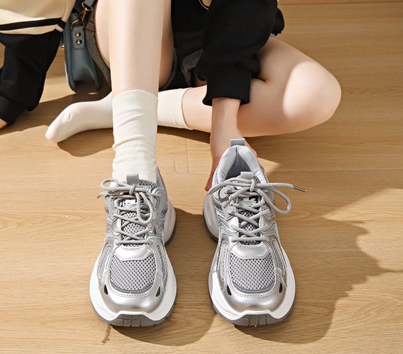 Mesh Sneakers Panel Platform