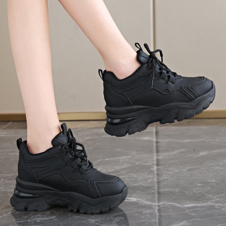 Wedge Hidden Platform Panel Sneakers