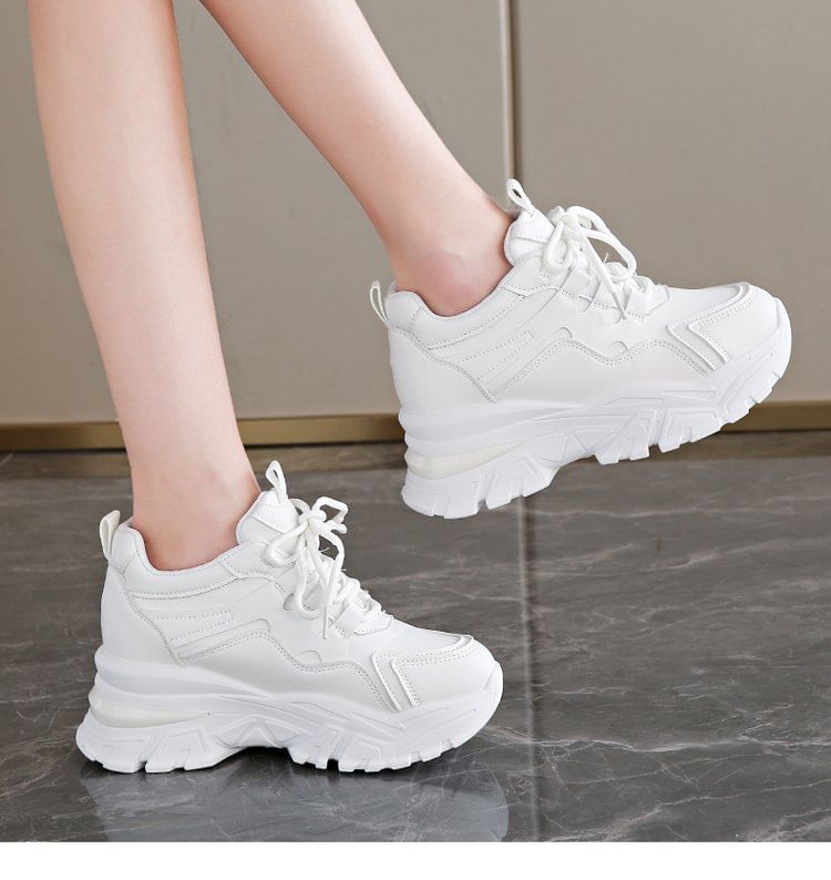 Wedge Hidden Platform Panel Sneakers