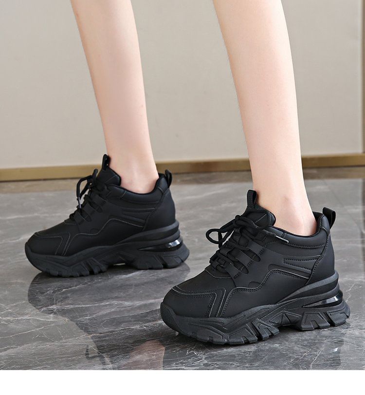 Wedge Hidden Platform Panel Sneakers