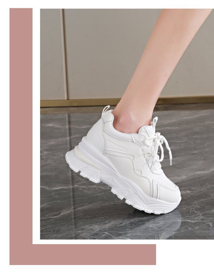 Wedge Hidden Platform Panel Sneakers