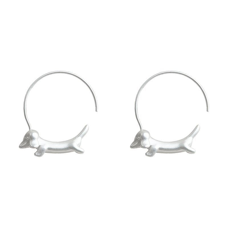 Hoop Dog Open Earring