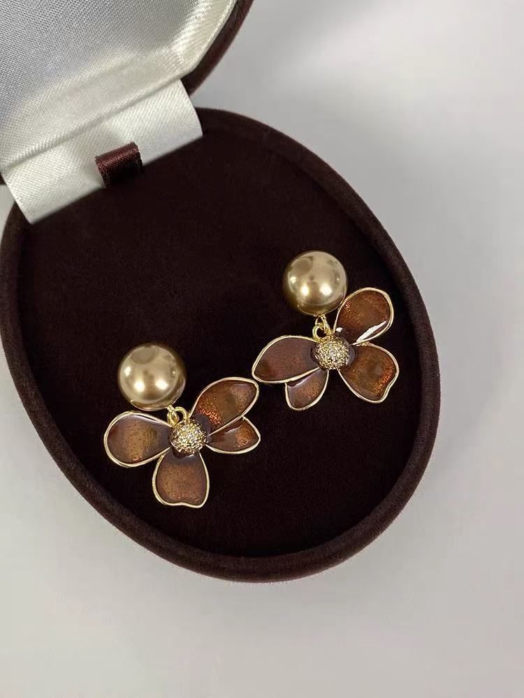 Drop Glaze Flower Earring