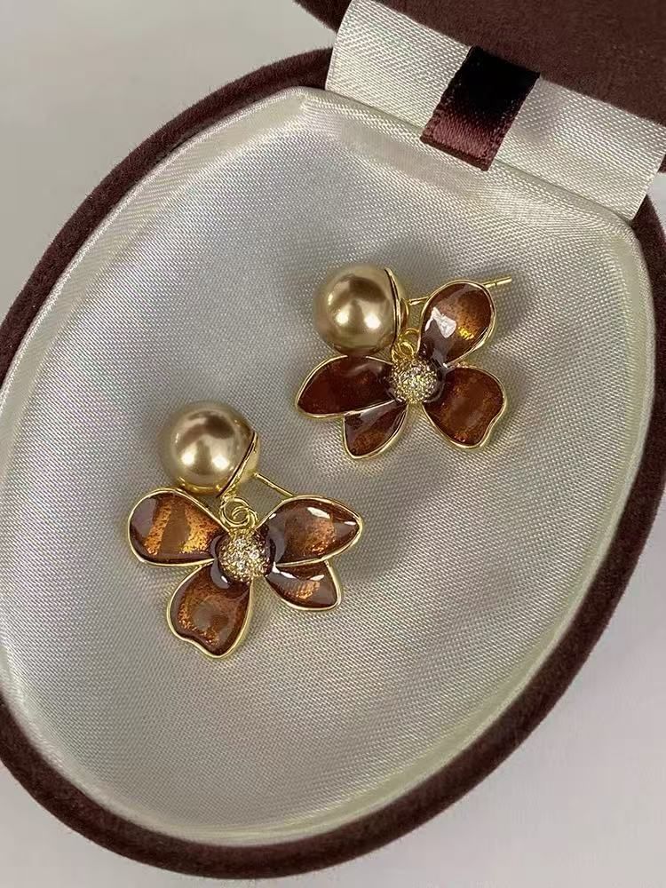 Drop Glaze Flower Earring